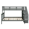 thumbnail image 4 of Stairway Twin-Over-Full Bunk Bed With Storage and Guard Rail for Bedroom, Gray Color, 4 of 9