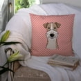 thumbnail image 3 of Dog Face Checkerboard Design Fabric Decorative Pillow, 3 of 4