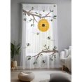 thumbnail image 2 of Sheer Curtains 84 Inches Long, Bees Branches Semi Sheer Curtains Light Filtering Window Treatment, Farmhouse Spring Botanical Watercolor Privacy Voile Drapes for Living Room Bedroom 52x84 Inch, 2 of 7