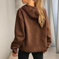 thumbnail image 3 of DDAPJ pyju Women's Textured Sweatshirt Lightweight Drawstring Hoodies Fall Casual Hooded Pullover Tops with Pocket, 3 of 7