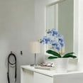 thumbnail image 2 of Artificial Orchid Flowers 9 Large Heads of Real Touch Vivid Phalaenopsis Orchid Flower Stem 27.2" Tall, Artificial Flowers Branches for Home Decor, Office House Decoration-Purple Phalaenopsis, 2 of 6