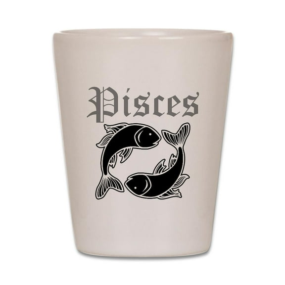 CafePress - Pisces - White Shot Glass, Unique and Funny Shot Glass