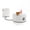 White, variant on Vornel 30" Round Iron Fire Pit, 50000 BTU with LED Light & Lid, for Home & Camping(White/ Golden Light)