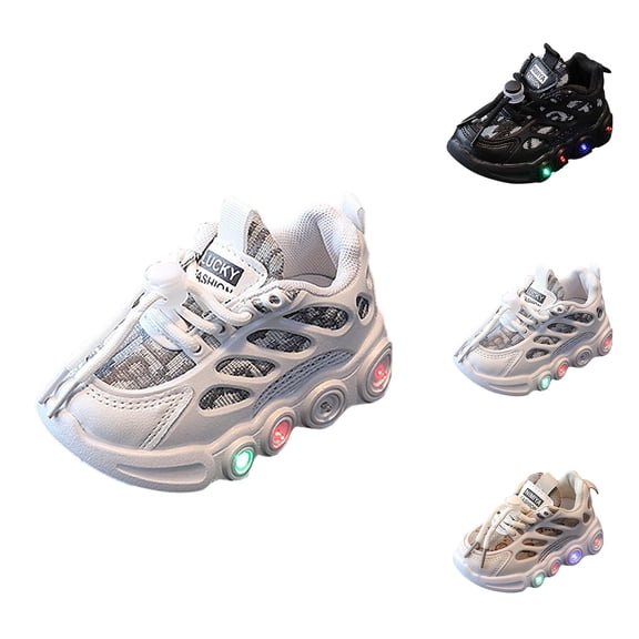 Toddler Shoes Girl Girls Sneaker Children LED Light Strip Shoes Lace Up Canvas Shoes Kids Casual Shoes Light Up Shoes Walking Shoes