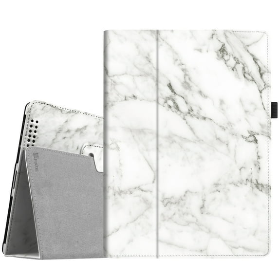 Fintie iPad 2/ iPad 3/ iPad 4 Gen Folio Case - PU Leather Cover with Auto Wake/ Sleep Feature, Marble White