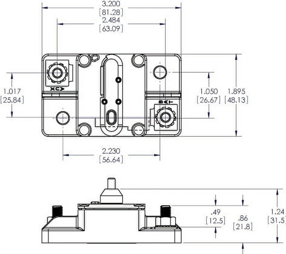 Blue Sea Systems 7186 285 Series Circuit Breaker, Surface Mount, 80A DC