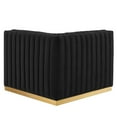 thumbnail image 4 of Modular Sofa Corner Chair, Gold Black, Velvet, French Living Lounge Cafe Lobby Hospitality Restaurant, Modern Contemporary Boutique HB33787, 4 of 6