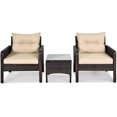thumbnail image 6 of Patiojoy 3PCS Outdoor Patio Rattan Wicker Conversation Set W/Cushions Beige, 6 of 8