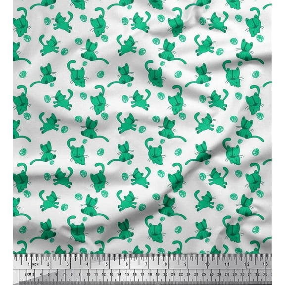 Soimoi Cotton Duck Fabric Wool & Cat Animal Fabric Prints By Yard 42 Inch Wide