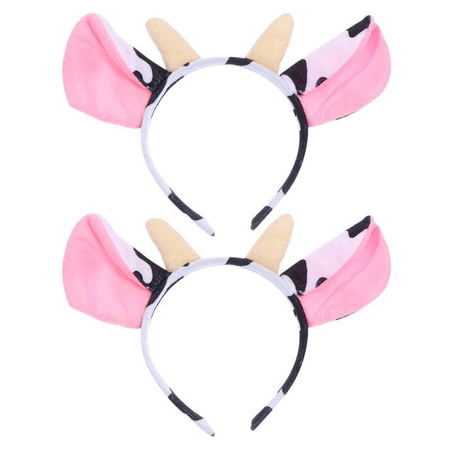 Diademas con orejas de vaca adorables, diadema de felpa suave, diadema con orejas de vaca, diadema con orejas de Animal, accesorio de Cosplay, 2 uds.