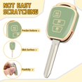 thumbnail image 4 of Key Fob Cover Compatible with Toyota Corolla Cross 4Runner Tundra Tacoma 2016-2024 3 Button Keychain Case Holder Protector,Gold Trim-Green, 4 of 6