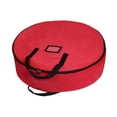 thumbnail image 3 of Bolsa de almacenamiento para coronas navideñas, contenedor para guirnaldas navideñas, bolsa de mano para decoración redonda para el hogar, garaje y L roja, 3 of 8
