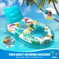 thumbnail image 3 of Inflatable Pool Float Adult - Pool Floaties Lounger Floats Raft Floating Chair Water Floaties for Swimming Pool Lake Lounge Float with Cup Holders Beach Pool Party Toys for Adults (Flamingos), 3 of 7