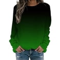 thumbnail image 2 of DondPO Sweat à Capuche pour Femmes Mode Dégradé Col Rond Décontracté Manches Longues Chandail en Molleton Vert TTG, 2 of 5
