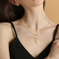 thumbnail image 3 of Letter A Initial Cross Pendant Necklace,Alphabet Jewelry Personalized Gift For Mom Wife Girlfriend Daughter Grandma, Birthday Anniversary Christmas, 3 of 9
