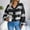 Black, variant on Idoravan Cardigans for Women Spring Women's Fashion Autumn Winter Stripes Lantern Sleeve Long Sleeve Cardigan Sweater Coat Tops
