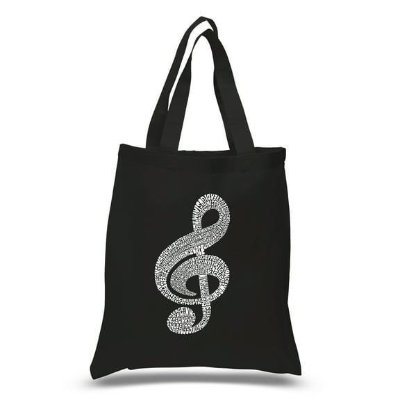 LA Pop Art Small Word Art Tote Bag - Music Note