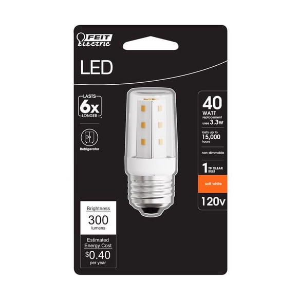 Bombilla LED T9 de Feit Electric, 3,3 W, color blanco suave, 2700 K, 120 V