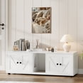 thumbnail image 4 of Cat Litter Box Enclosure for 2 Cats, Hidden Litter Box Furniture Cabinet with Double Room, Double Cat Litter Box Enclosure, Indoor Cat House, 43.4 x 18.1 x 17.7 Inches, 4 of 8