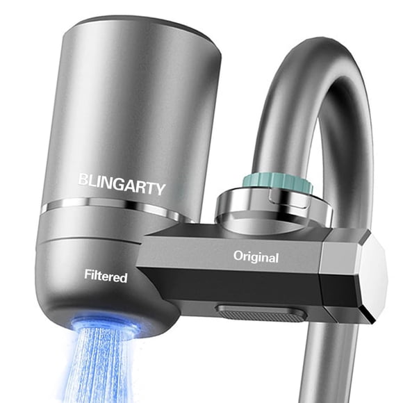 Soporte para grifo con filtro de agua BLINGARTY, luz UV, 99% de filtración
