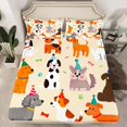 thumbnail image 2 of Homewish Cartoon Dogs 3pcs Twin Sheet Sets for Preppy Children Kids,Happy Birthday Twin Fitted Sheet,Kawaii Animal Pet Breathable Flat Sheet,Microfiber Bedroom Decor, 2 of 7