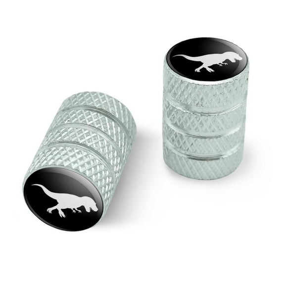 Dinosaur Tyrannosaurus Rex Black White Motorcycle Bicycle Bike Tire Rim Wheel Aluminum Valve Stem Caps