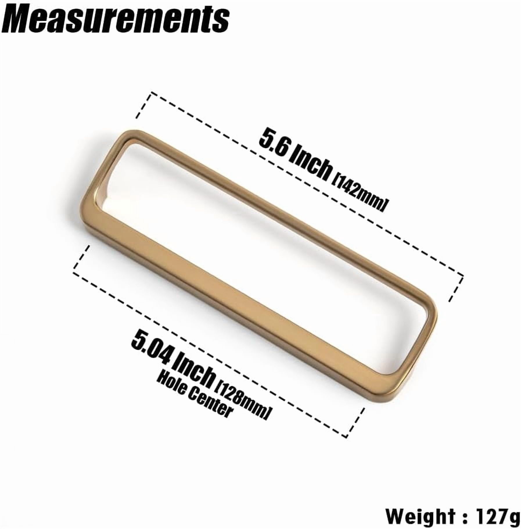 Brushed Gold Cabinet Pulls with Hole Center 5''(128MM),Modern Zinc Alloy Finger Pulls for Drawer,Wardrobe,Cupboard,6 Pack