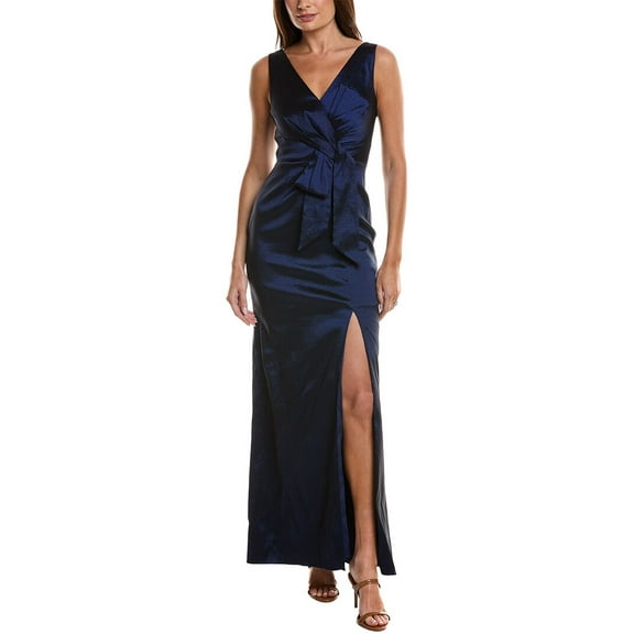 Adrianna Papell womens  Taffeta Bow Gown, 10, Blue
