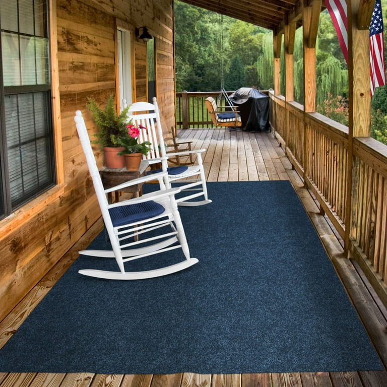 Indoor/Outdoor Carpet with Rubber Marine Backing - Blue 6' x 10' - Several Sizes Available - Carpet Flooring for Patio, Porch, Deck, Boat, Basement or Garage Indoor/Outdoor Carpet with Rubber Marine Backing - Blue 6' x 10' - Several Sizes Available - Carpet Flooring for Patio, Porch, Deck, Boat, Basement or Garage