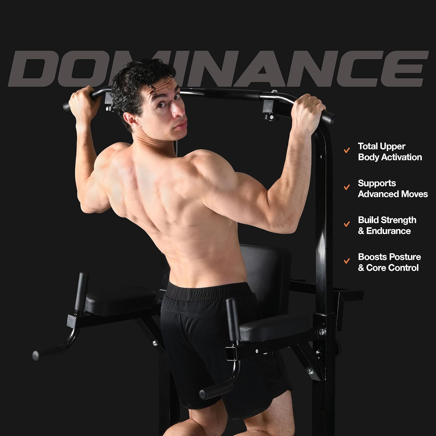Pull Up Bar Free Standing – Power Tower Dip Station, Adjustable Calisthenics Equipment, 440lbs Capacity, Home Gym Strength Training