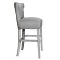 thumbnail image 4 of Sole Designs Bella Wingback Counter Height Bar stool for Kitchen Island or Home Pub, Modern Upholstered Armless Barstool with Back, Footstool and Nailhead Accent, 30" High, Platinum, 4 of 4
