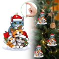 thumbnail image 4 of Cute Animal Christmas Tree Ornaments, Flat Acrylic Hanging Pendants with Santa Hat and Gift Box, Festive Winter Holiday Decor, Funny Hanging Charms, Xmas Decoration Gift for Family and Animal Lovers, 4 of 5