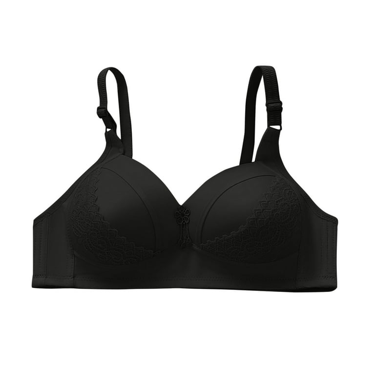 Buy Amante Women Solid Double Layered Non Padded Non-Wired Full Coverage  Seamless Fleece-Lined Cups, Better Concealment, Broad Cushioned Straps  Elegant Super Support Bra - BRA78001 (Black) (34C) at