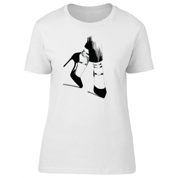 Fashion Black High Heels T-Shirt Women -Image by Shutterstock, Female Large