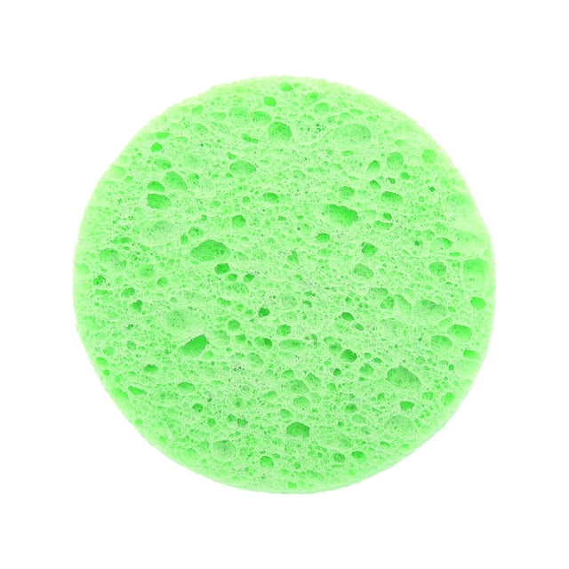 Ofertas Únicas 1 Pc Esponjas Faciales Reutilizables Redondas para Eliminar Suciedad 3.15"x0.31" Verde