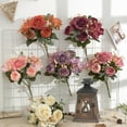 thumbnail image 5 of SPRING PARK 1Pc Artificial Fake Peony Silk Flower Bridal Bouquet Hydrangea Home Wedding Decor, 5 of 7