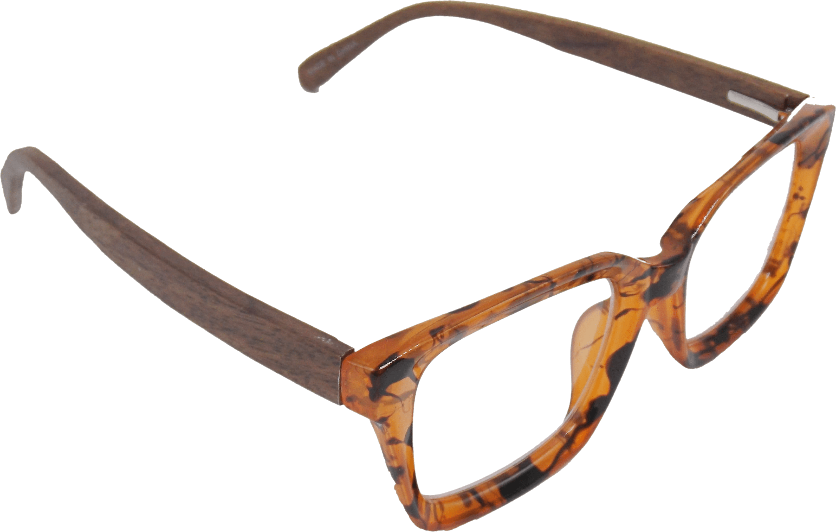 EYEGEMS Brand Eyeglasses +1.50 Women Eco Friendly Sustainable  Reading Glasses  Ladies Walnut Wood Amber Tortoise 0552