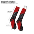 thumbnail image 2 of Naloa Black Dog Red Background Knee Socks, High Socks Long Stretchy Sock Women Knee High Stocking, Long Socks for Women, 2 of 6