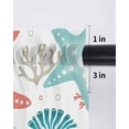 thumbnail image 6 of Red Teal Starfish Coastal Curtains 45 Inch Length,Sheer Curtains for Bedroom Living Room Window Summer Beach Nautical Coral Sea Rod Pocket Drapes Kitchen Curtains Small Half Window 52"x45" 2 Panels, 6 of 7