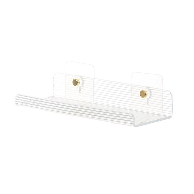 Estante De Sin Perforación, Soporte Para Especias Y Champú Para Pared, Grano horizontal30cm