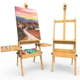 thumbnail image 2 of Yacona Art Easel for Painting, Wooden Easel for Adults, H-Frame with Storage Drawer, Natural Style, 2 of 8