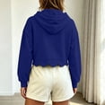 thumbnail image 3 of Cropped Hoodies for Women 2026 Casual Long Sleeve Hooded Sweatshirts Cute Scalloped Hem Hooded with Drawstring Pullover Top, 3 of 5