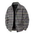 thumbnail image 2 of GrmtClth Mens Plaid Soft Corduroy Feel Plaid Jacket Long Sleeve Snap Front Loose Fit Daily Casual Outerwear Navy XL, 2 of 6