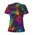 thumbnail image 4 of Naloa Bright Universe Print T-Shirts Short Sleeve V Neck Tees for Women Fashion Tops Trendy Lightweight Soft Casual Summer Outfits Clothes, 4 of 5
