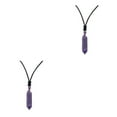 thumbnail image 2 of Transemion Handmade Clear Quartz Crystal Necklace Energy And Elegance Master StoneAdjustable Amethyst 2Set, 2 of 6