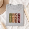thumbnail image 4 of Jollimate Pray For It About It Around It Over It Graphic T-Shirt, Floral Christian Faith Women's Shirt, 4 of 6