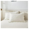 thumbnail image 7 of 2-Piece 100% Cotton Quilted Pillow Shams Embroidered Farmhouse Pillow Shams (Standard, Soft White), 7 of 7