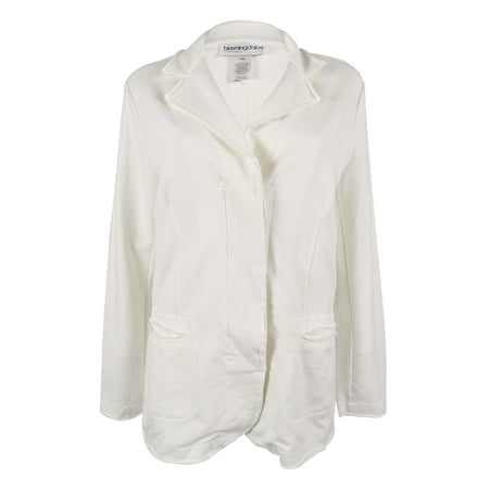 Women's Raw Edge Unstructured Casual Blazer Jacket (PM, Off