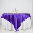 thumbnail image 2 of BalsaCircle 90" x 90" Purple Square Satin Table Overlays Wedding Party Tablecloth Catering, 2 of 8