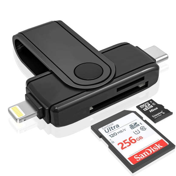 Lector de tarjetas SD Ardaddyn USB C Lightning para iPhone iPad Mac
